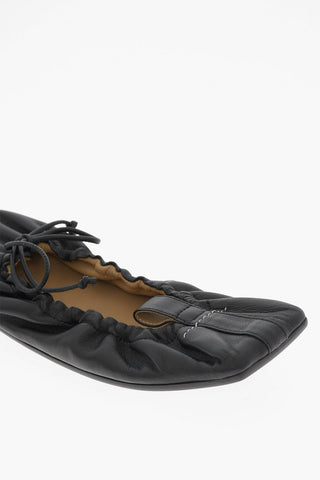 MM6 Leather Ballet Flat with Square Toe