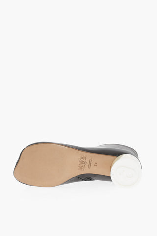 MM6 Leather Ankle Boots with Contrasting Heel 5cm