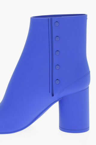 MM22 Pvc TABI Ankle Boots with Embellished by Side Buttons 8cm