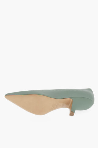 MM22 Textured Leather Pumps with Point Toe 6cm
