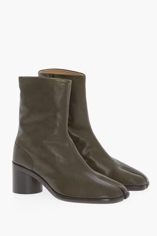 MM22 Leather TABI Ankle Boots Heel 7cm