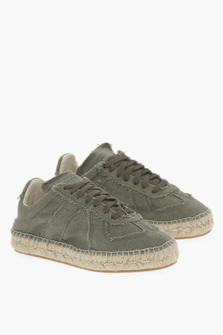 MM22 Canvas Low Top Sneakers with Jute Detail