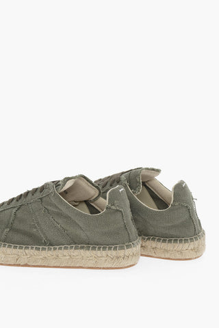 MM22 Canvas Low Top Sneakers with Jute Detail