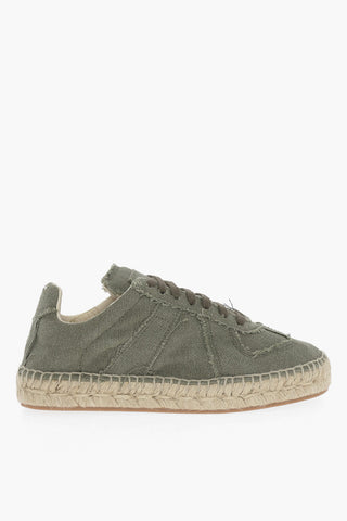 MM22 Canvas Low Top Sneakers with Jute Detail