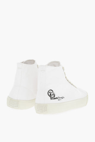 MM22 Sneakers Alte TABI In Cotone con Lacci Tono su Tono