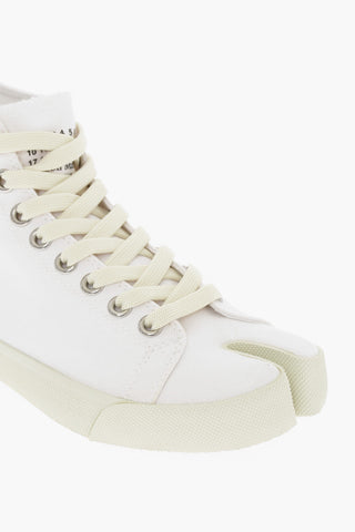 MM22 Cotton High-Top TABI Sneakers with Ton-On-Ton Laces