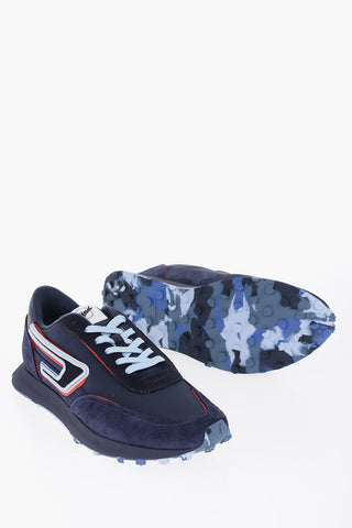 Fabric and Suede S-RACER LC Low Top Sneakers with Camouflage Sole