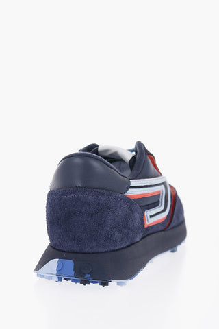 Fabric and Suede S-RACER LC Low Top Sneakers with Camouflage Sole