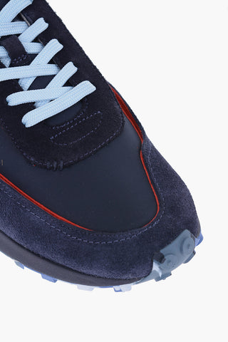 Fabric and Suede S-RACER LC Low Top Sneakers with Camouflage Sole