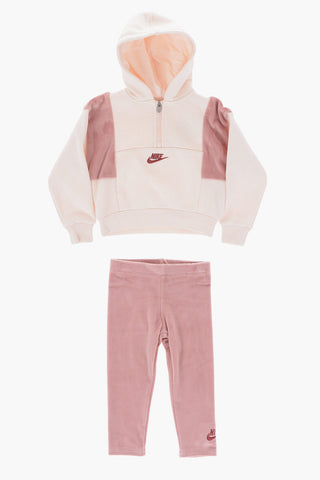 Set aus Half-Zip-Hoodie und Jogginghose HOME SWOOSH HOME mit Veloursdetails