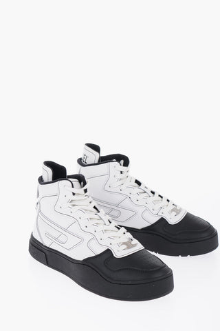 Two-Tone Leather S-UKIYO MID X High-Top Sneakers