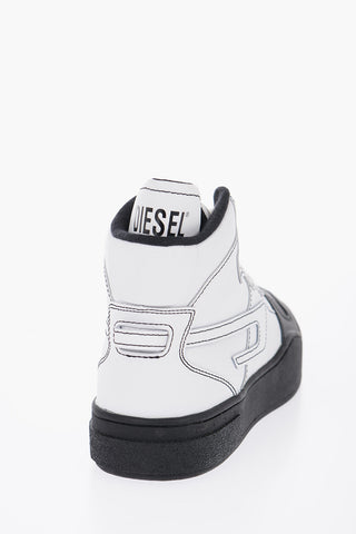 Two-Tone Leather S-UKIYO MID X High-Top Sneakers