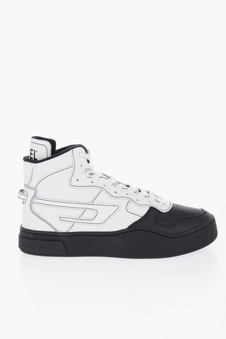 Two-Tone Leather S-UKIYO MID X High-Top Sneakers