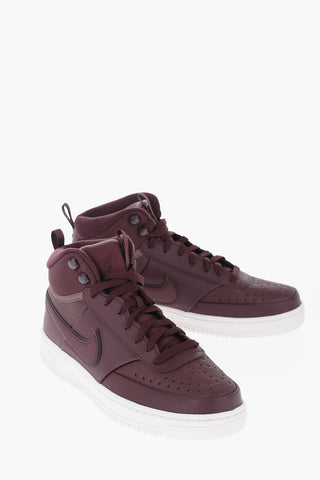 Leather and Fabric COURT VISION MID WNTR High-Top Sneakers