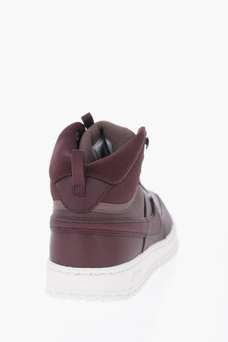 Leather and Fabric COURT VISION MID WNTR High-Top Sneakers