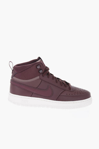 Leather and Fabric COURT VISION MID WNTR High-Top Sneakers