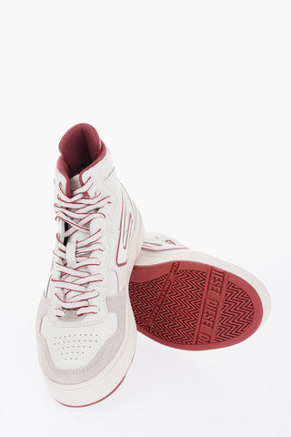 Sneakers Alte S-UKIYO in Pelle con Dettagli a Contrasto