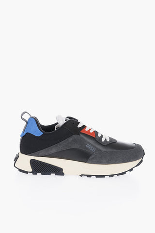 Leather and Suede S-TYCHE Low-Top Sneakers