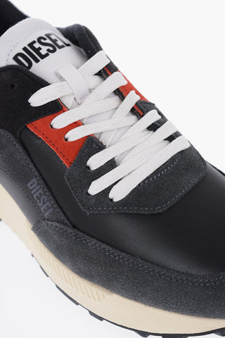 Leather and Suede S-TYCHE Low-Top Sneakers
