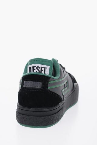 Two-Tone Leather S-UKIYO Low-Top Sneakers with Suede Details