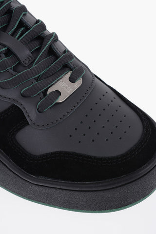 Two-Tone Leather S-UKIYO Low-Top Sneakers with Suede Details