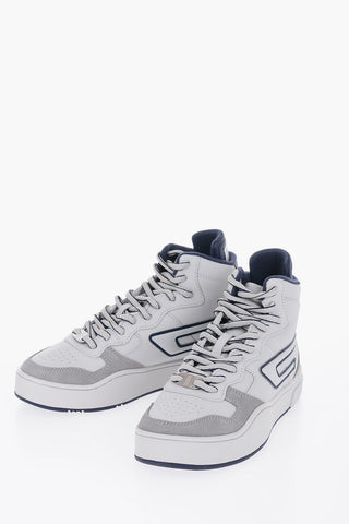 Leather S-UKIYO High-Top Sneakers with Contrast Details