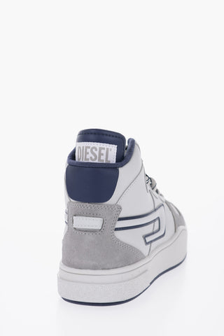 Leather S-UKIYO High-Top Sneakers with Contrast Details