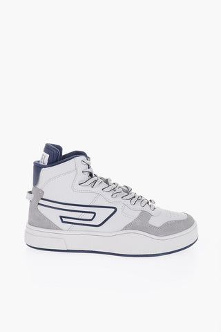 Leather S-UKIYO High-Top Sneakers with Contrast Details