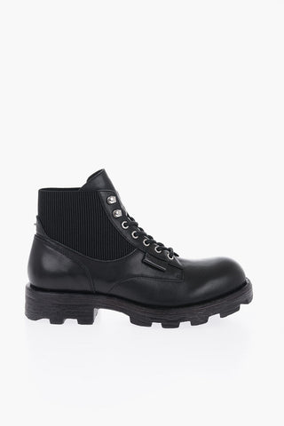 Anfibi D-HAMMER in pelle con Suola Track