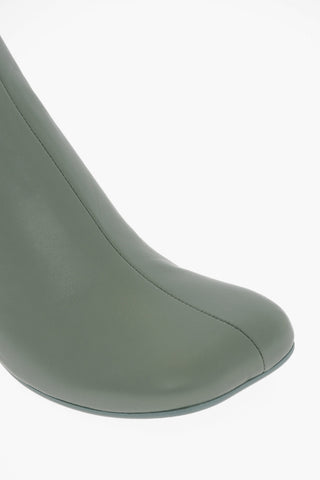 MM6 Leather Ankle Boots with Zip Closure Heel 5cm