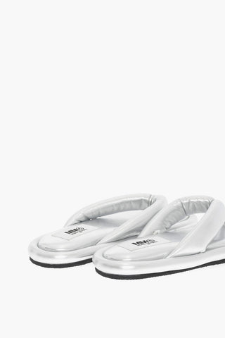 MM6 Laminated Faux Leather Flip Flop
