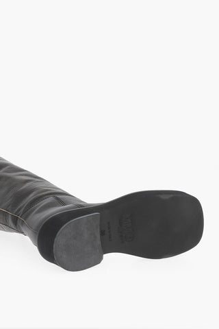 MM6 Textured Leather Maxi Boots 5cm