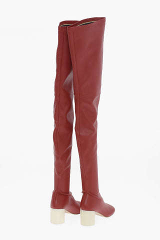 MM6 High Faux Leather Boots 8cm