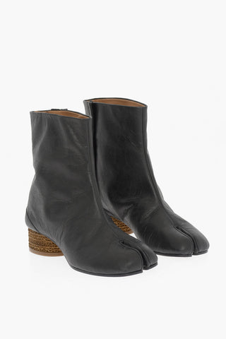 MM22 Einfarbige Stiefeletten TABI mit Crinkle-Effekt und 3,5 cm Absatz
