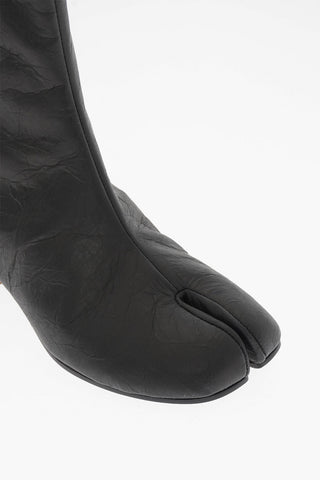 MM22 Einfarbige Stiefeletten TABI mit Crinkle-Effekt und 3,5 cm Absatz
