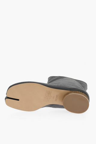 MM22 Einfarbige Stiefeletten TABI mit Crinkle-Effekt und 3,5 cm Absatz