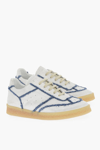 MM6 Suede Low Top Sneakers with Contrasting Details
