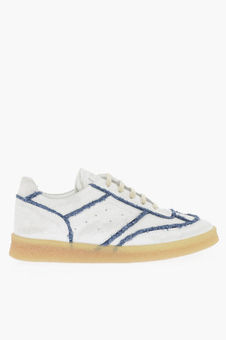 MM6 Suede Low Top Sneakers with Contrasting Details