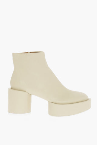 MM6 Saffiano Leather Ankle Boots with Plateau 8cm