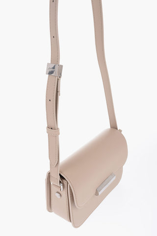 Leather Shoulder Bag with Metal Detail