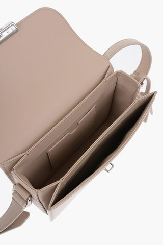 Leather Shoulder Bag with Metal Detail