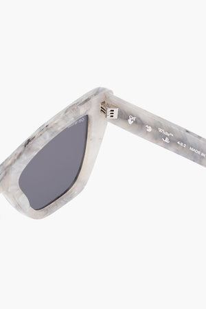 Occhiali da Sole Cat-Eye EDVARD Effetto Marmo con Logo Argentato