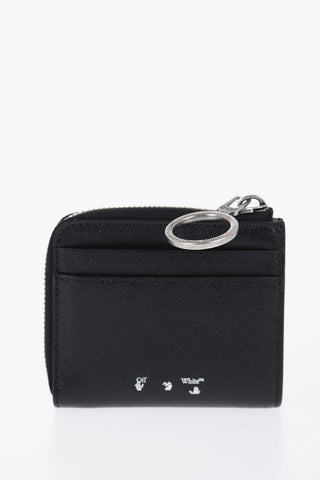 Saffiano Leather Wallet with Zip Closure