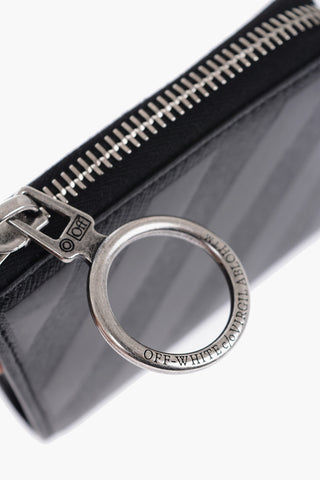 Saffiano Leather Wallet with Zip Closure