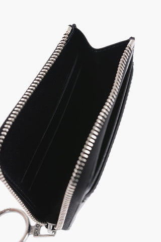 Saffiano Leather Wallet with Zip Closure