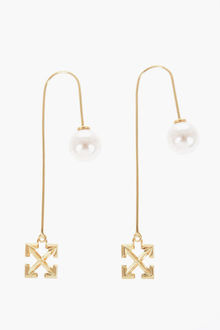Golden-Effect Earrings with Pendant