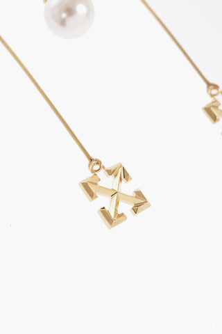 Golden-Effect Earrings with Pendant
