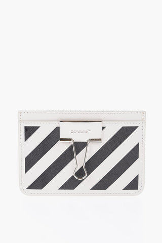 Saffiano Leather Card Holder with Metal Detail