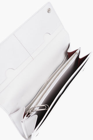 Embossed Logo Leather JITNEY Wallet with Chain
