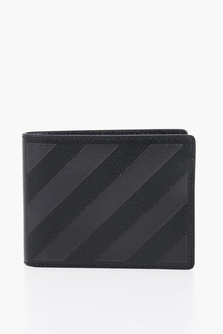 Saffiano Leather Wallet with Striped Detail